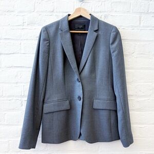 J. Crew || 1035 Two-Button Jacket Blazer in Super 120s Wool Gray 6